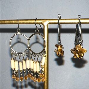 Chic Silver and Gold Dangle Earrings